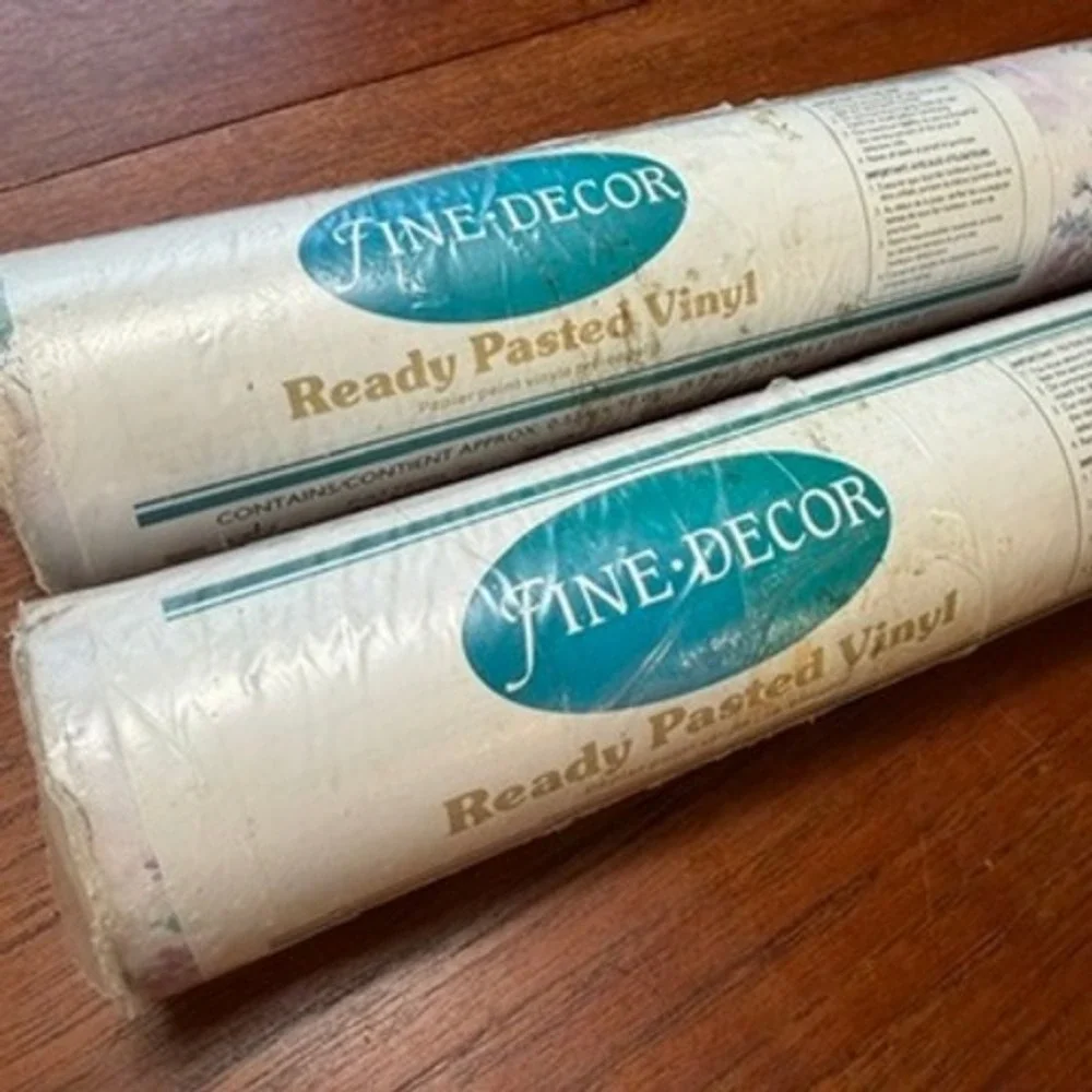 Vintage Floral Ready Pasted Vinyl Wallpaper 2 Rolls Cottagecore Shabby Chic DIY